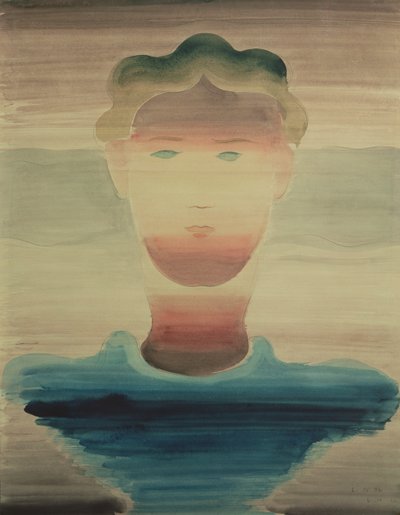 Striped Portrait by Oskar Schlemmer